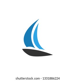 Sailboat icon design template vector isolated illustration