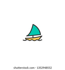 Sailboat icon design. Transportation icon vector illustration
