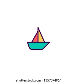 Sailboat icon design. Transportation icon vector illustration