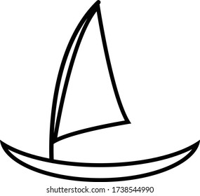 Diseño de icono de barco de vela, ilustración vectorial