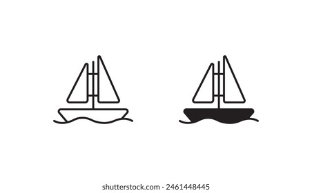 Sailboat icon design with white background stock illustration