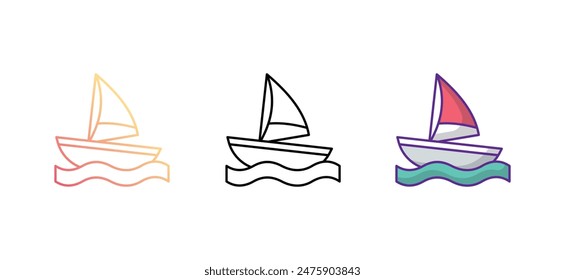 Sailboat icon design with white background stock illustration