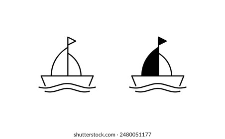 Sailboat icon design with white background stock illustration