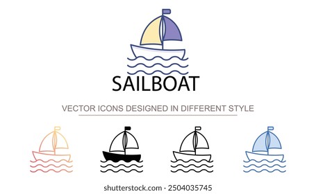 Sailboat icon design with white background stock illustration