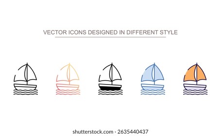 Sailboat icon design with white background stock illustration
