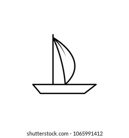 sailboat icon. Element of simple icon for websites, web design, mobile app, info graphics. Thin line icon for website design and development, app development on white background