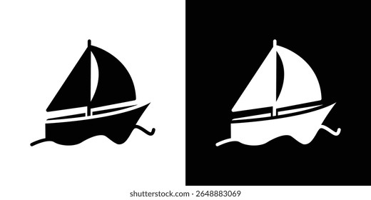 Sailboat icon of a flat style vector