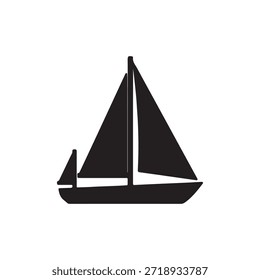 Sailboat icon flat vector illustration design isolated on white background
