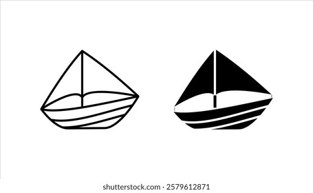 Sailboat icon glyph style.icon set. vector illustration, pictogram isolated on white background. color editabledesigns can be used for mobile, ui, web