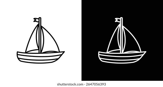 Sailboat icon. Graphic Design vector icon. Ui Ux Icons