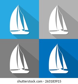 sailboat icon great for any use. Vector EPS10.