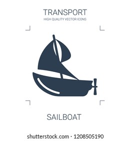 sailboat icon. high quality filled sailboat icon on white background. from transport collection flat trendy vector sailboat symbol. use for web and mobile