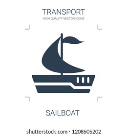 sailboat icon. high quality filled sailboat icon on white background. from transport collection flat trendy vector sailboat symbol. use for web and mobile