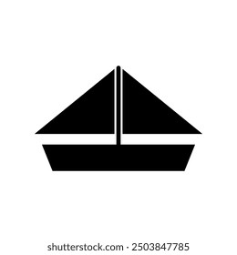 Sailboat icon illustrated on background