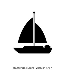 Sailboat icon illustrated on background