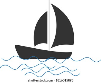 sailboat icon illustration isolated vector sign symbol