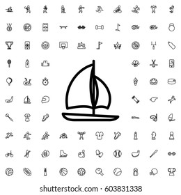 Sailboat icon illustration isolated vector sign symbol. sports icons vector set.