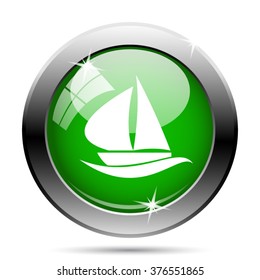 Sailboat icon. Internet button on white background. EPS10 vector.