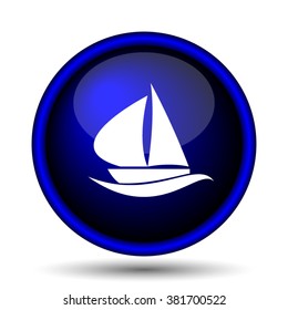 Sailboat icon. Internet button on white background. EPS10 vector
