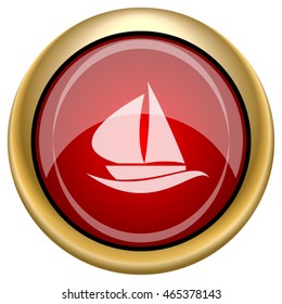 Sailboat icon. Internet button on white background. EPS10 vector.

