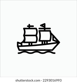 sailboat icon, isolated icon in light background, perfect for website, blog, logo, graphic design, social media, UI, mobile app