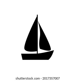 Sailboat icon isolated on white background. Nautical vector illustration