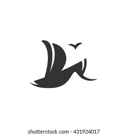 Sailboat icon isolated on a white background. Yacht Logo silhouette design template. Simple symbol concept in flat style. Abstract sign, pictogram for web, mobile and infographics - stock vector
