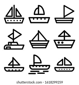 sailboat icon isolated sign symbol vector illustration - Collection of high quality black style vector icons
