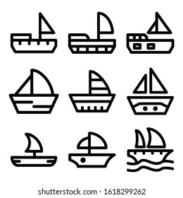 sailboat icon isolated sign symbol vector illustration - Collection of high quality black style vector icons
