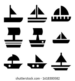 sailboat icon isolated sign symbol vector illustration - Collection of high quality black style vector icons
