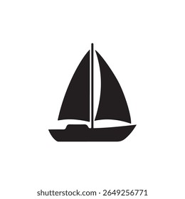 Sailboat icon isolated. simple vector icon on white background