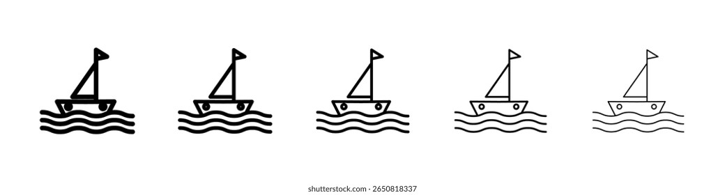Sailboat icon isolated vector on white background set