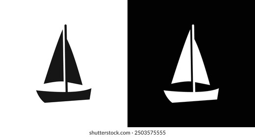 Sailboat icon line art vector