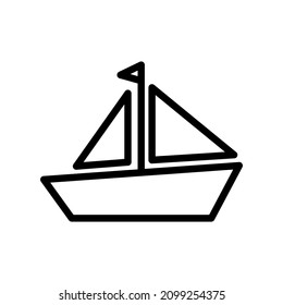 sailboat icon line style vector