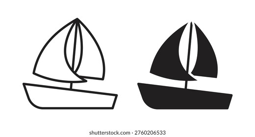 Sailboat icon line vector illustration in solid color design