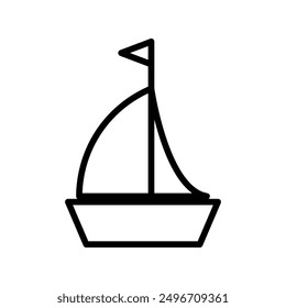 Sailboat icon linear logo mark in black and white