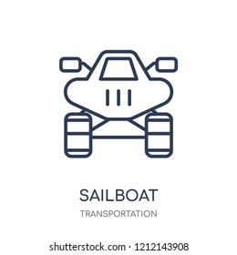 Sailboat icon. Sailboat linear symbol design from Transportation collection.