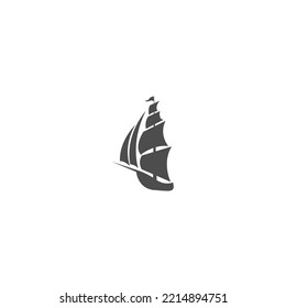 Sailboat icon logo design illustration vector