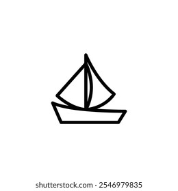 Sailboat icon or logo design isolated sign symbol vector illustration - high quality line style vector icon suitable for designers, web developers, displays and websites