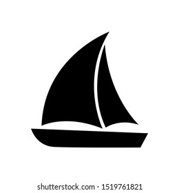 Sailboat icon, logo isolated on white background