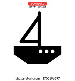 sailboat icon or logo isolated sign symbol vector illustration - high quality black style vector icons
