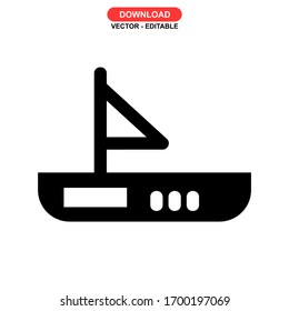 sailboat icon or logo isolated sign symbol vector illustration - high quality black style vector icons
