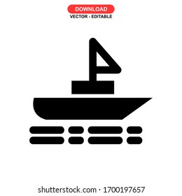 sailboat icon or logo isolated sign symbol vector illustration - high quality black style vector icons
