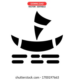 sailboat icon or logo isolated sign symbol vector illustration - high quality black style vector icons
