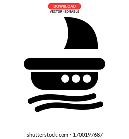 sailboat icon or logo isolated sign symbol vector illustration - high quality black style vector icons
