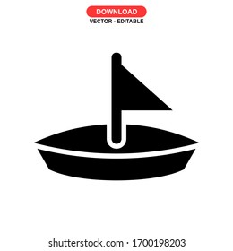 sailboat icon or logo isolated sign symbol vector illustration - high quality black style vector icons
