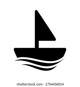 sailboat icon or logo isolated sign symbol vector illustration - high quality black style vector icons
