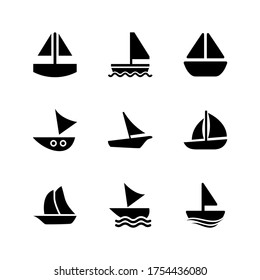 sailboat icon or logo isolated sign symbol vector illustration - Collection of high quality black style vector icons
