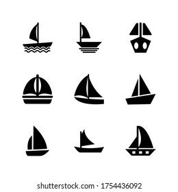 sailboat icon or logo isolated sign symbol vector illustration - Collection of high quality black style vector icons
