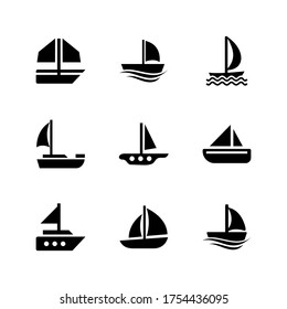 sailboat icon or logo isolated sign symbol vector illustration - Collection of high quality black style vector icons
